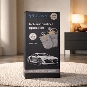 ICON Gray Harris Tweed Car Key & Credit Card Signal Blocker (2-Pack)